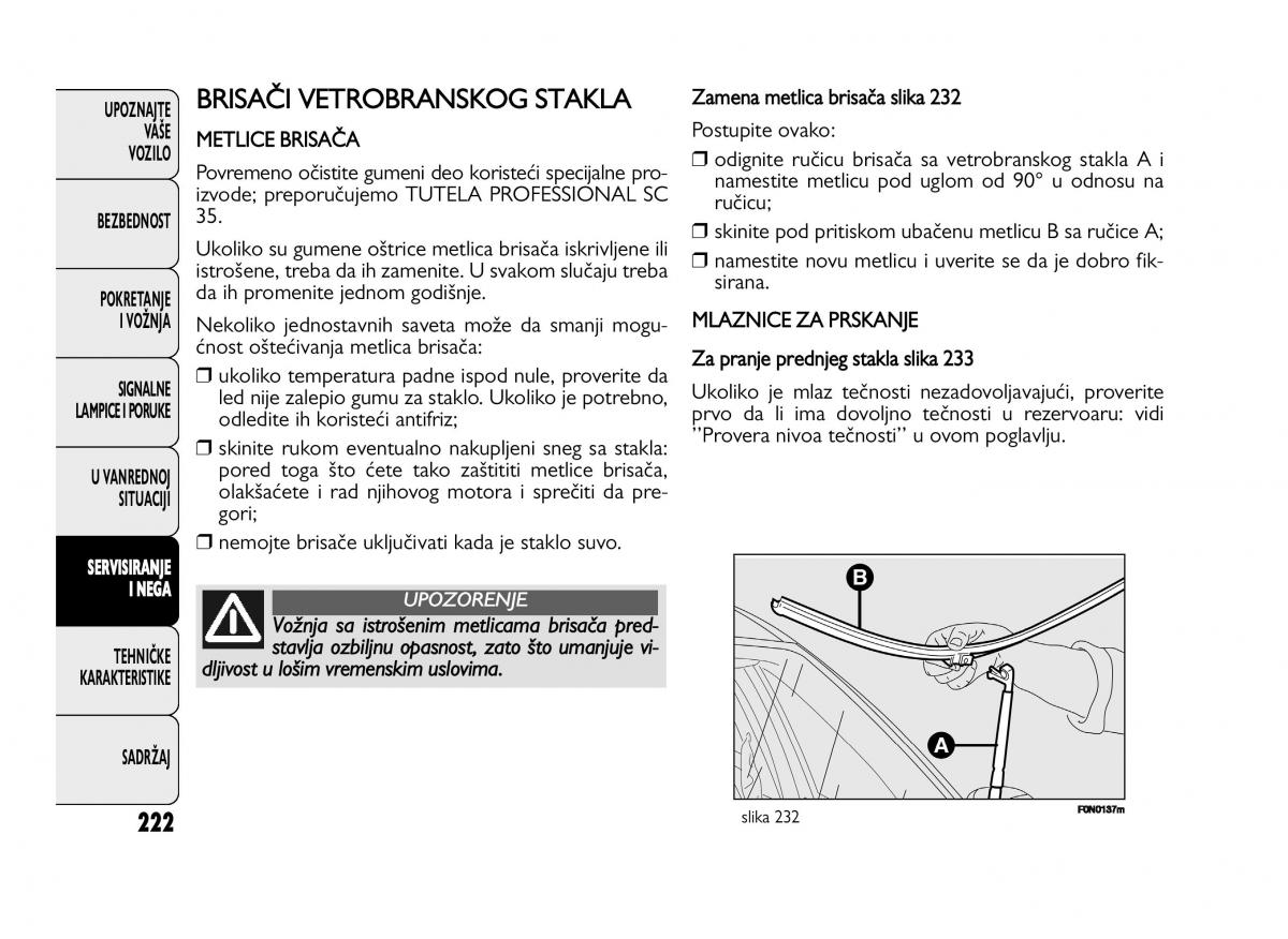 Fiat Ducato III 3 vlasnicko uputstvo / page 226