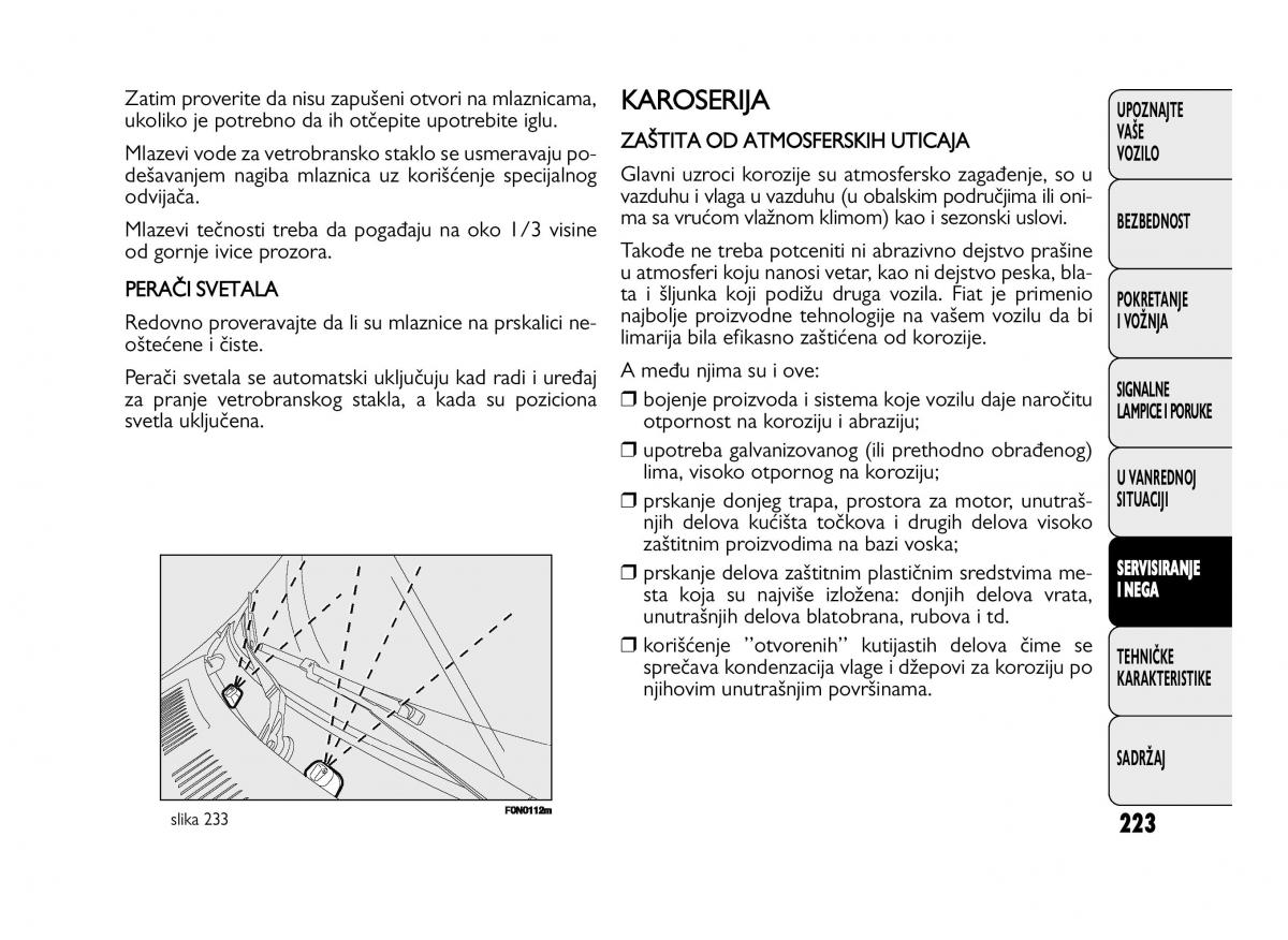 Fiat Ducato III 3 vlasnicko uputstvo / page 227