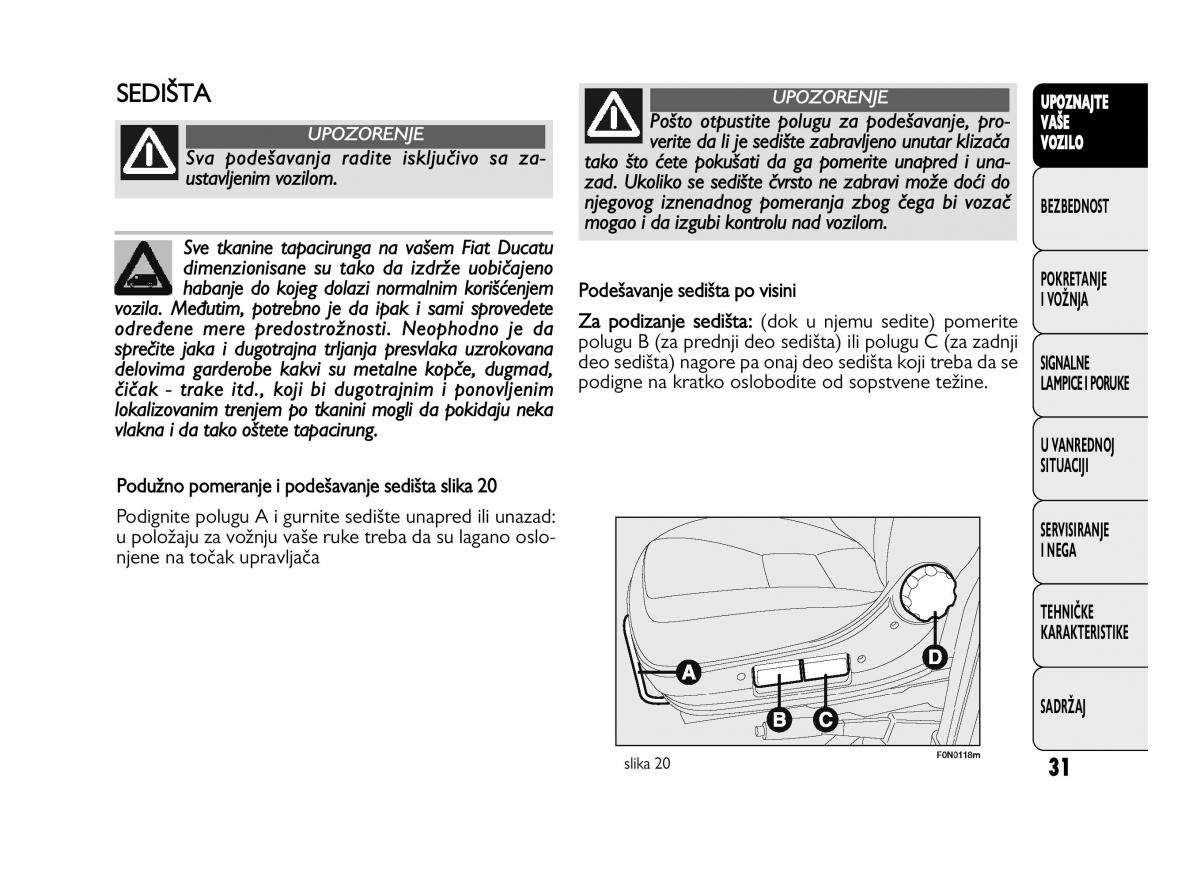 Fiat Ducato III 3 vlasnicko uputstvo / page 35