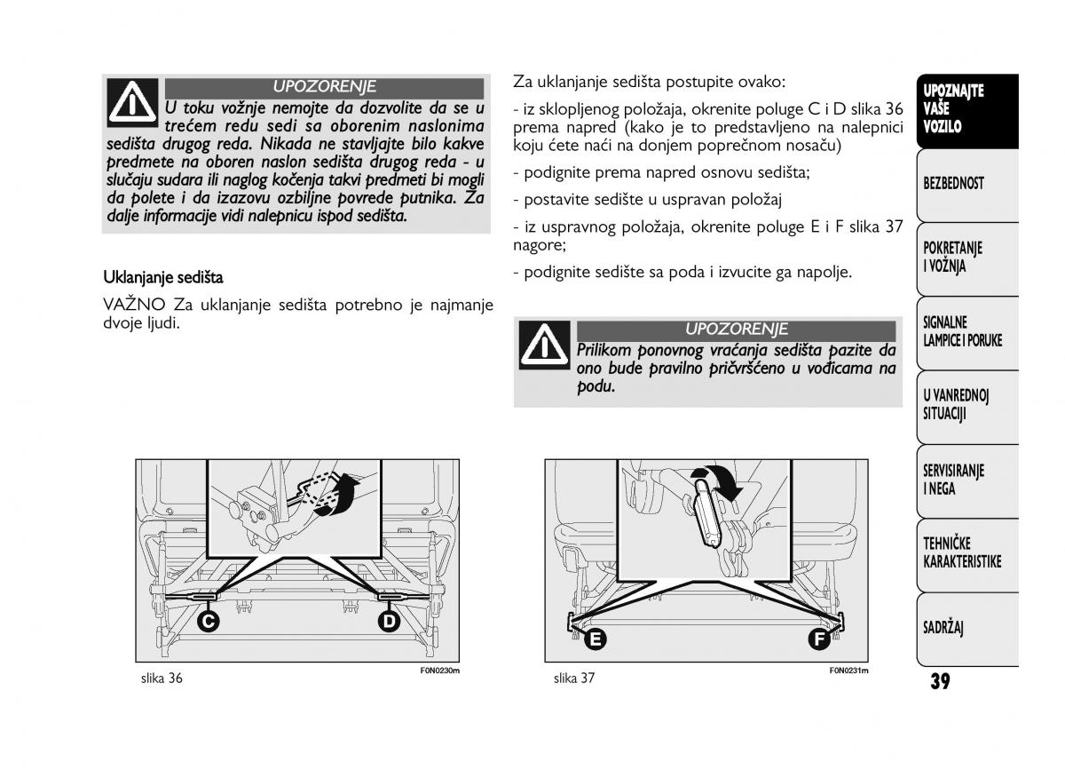 Fiat Ducato III 3 vlasnicko uputstvo / page 43