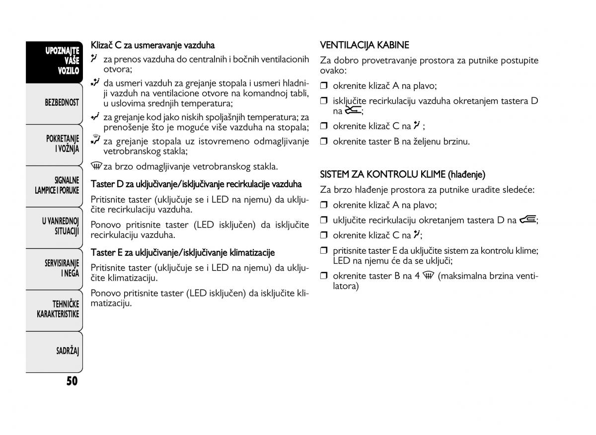 Fiat Ducato III 3 vlasnicko uputstvo / page 54