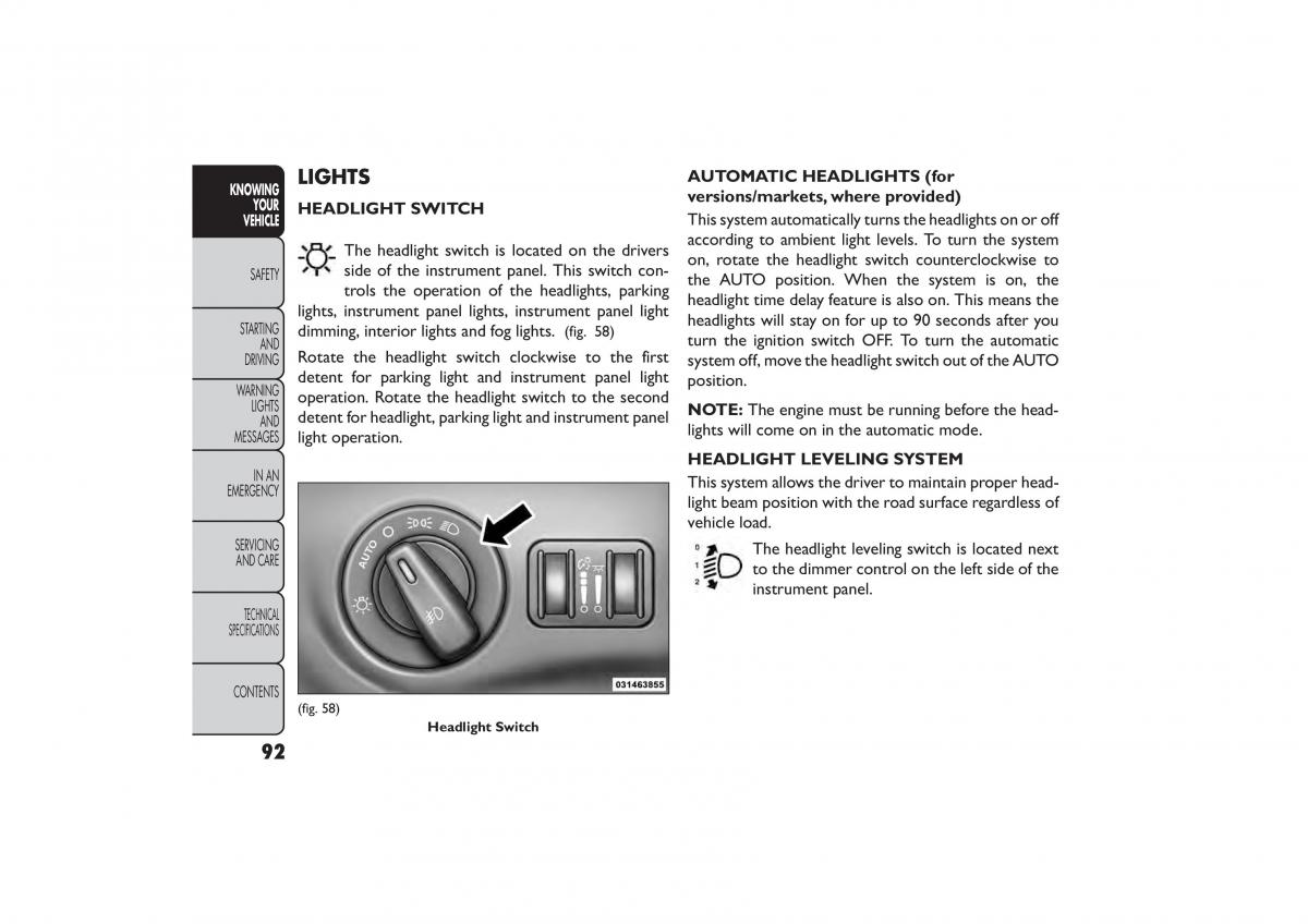 Fiat Freemont owners manual / page 98