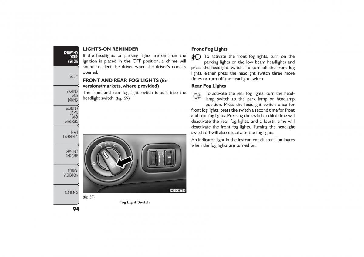 Fiat Freemont owners manual / page 100