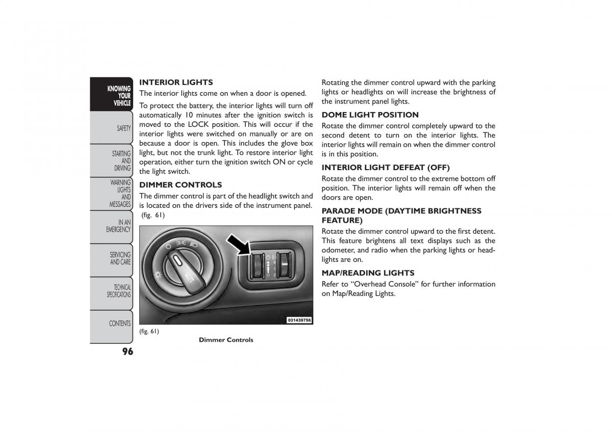 Fiat Freemont owners manual / page 102