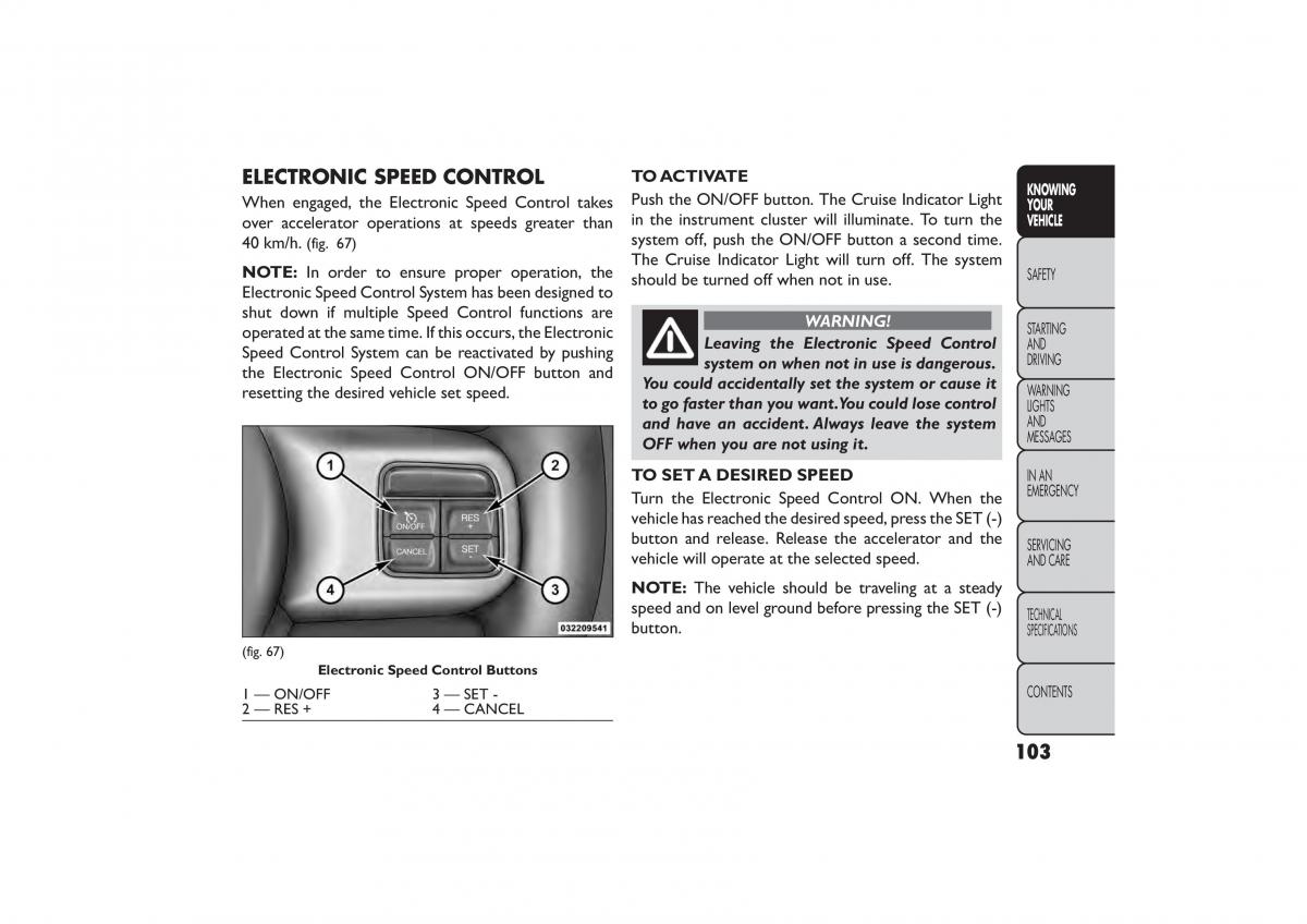 Fiat Freemont owners manual / page 109