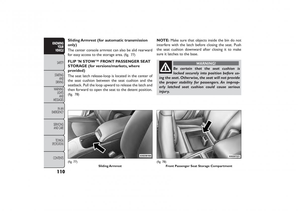 Fiat Freemont owners manual / page 116