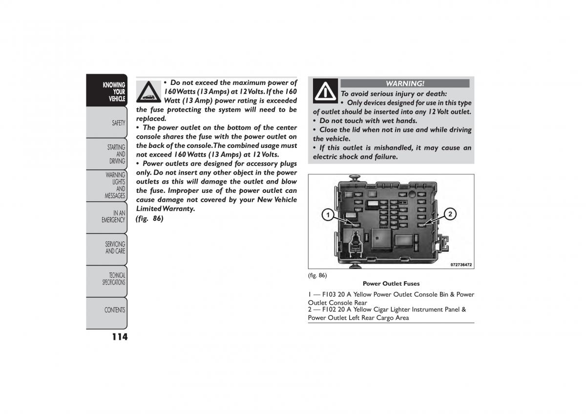 Fiat Freemont owners manual / page 120