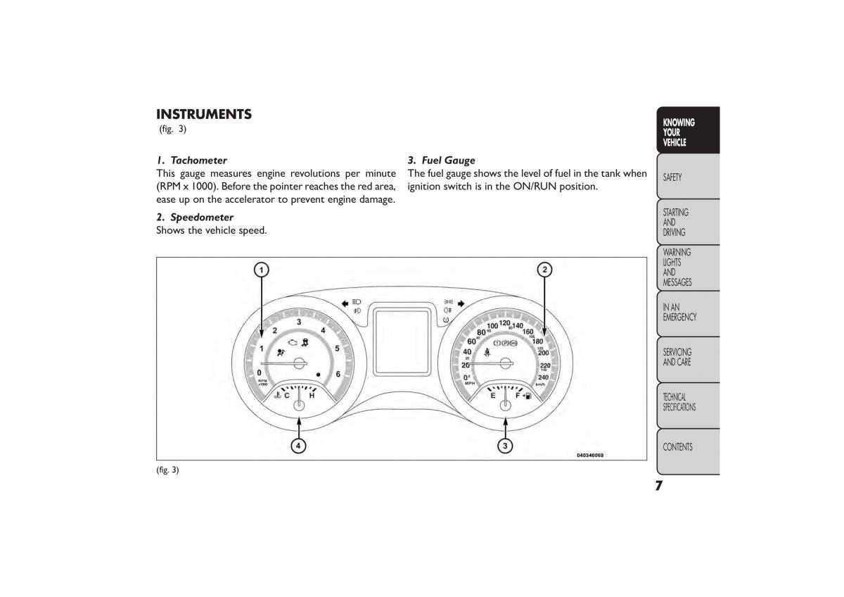 Fiat Freemont owners manual / page 13