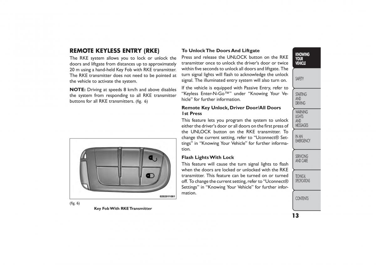 Fiat Freemont owners manual / page 19