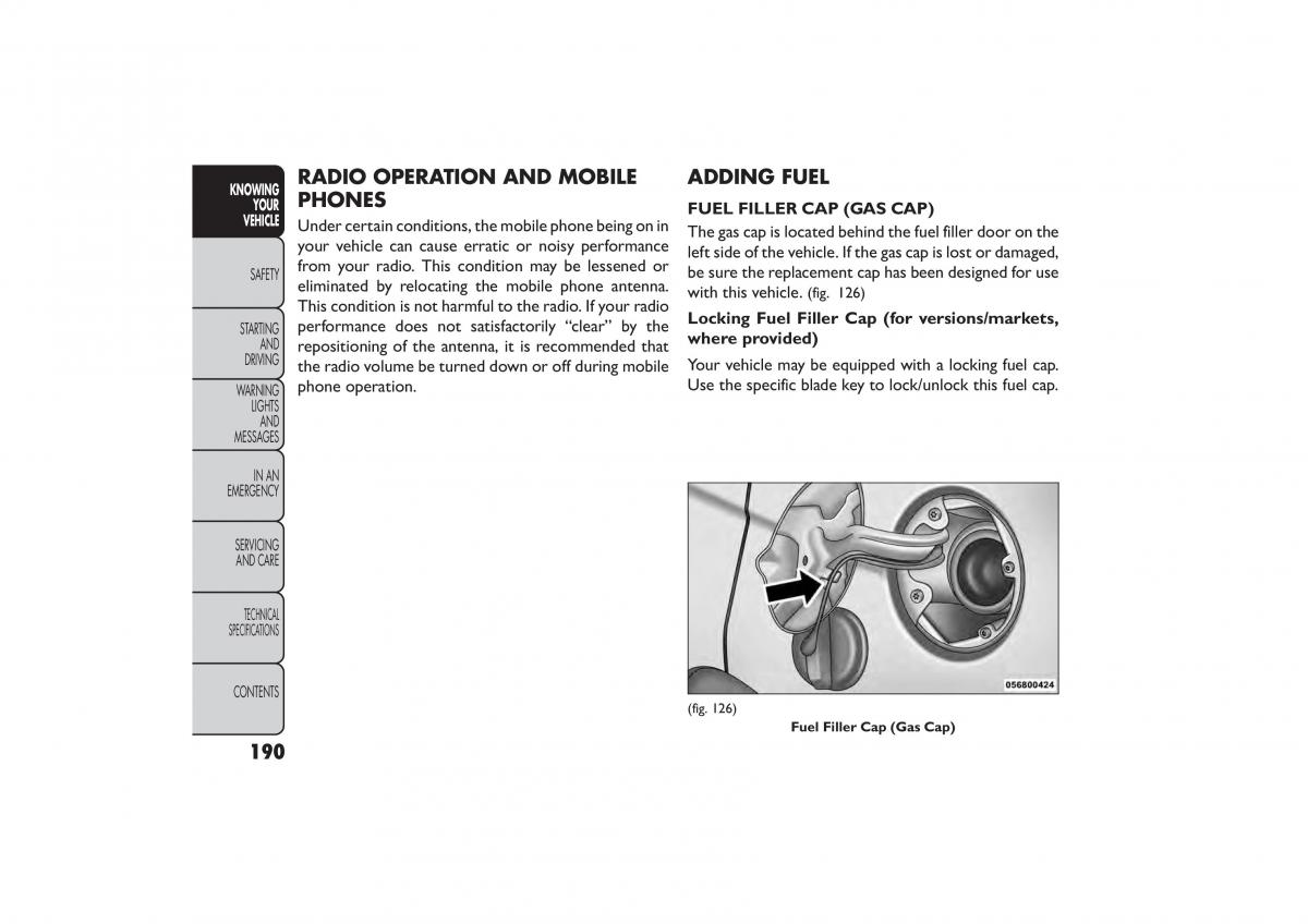 Fiat Freemont owners manual / page 196