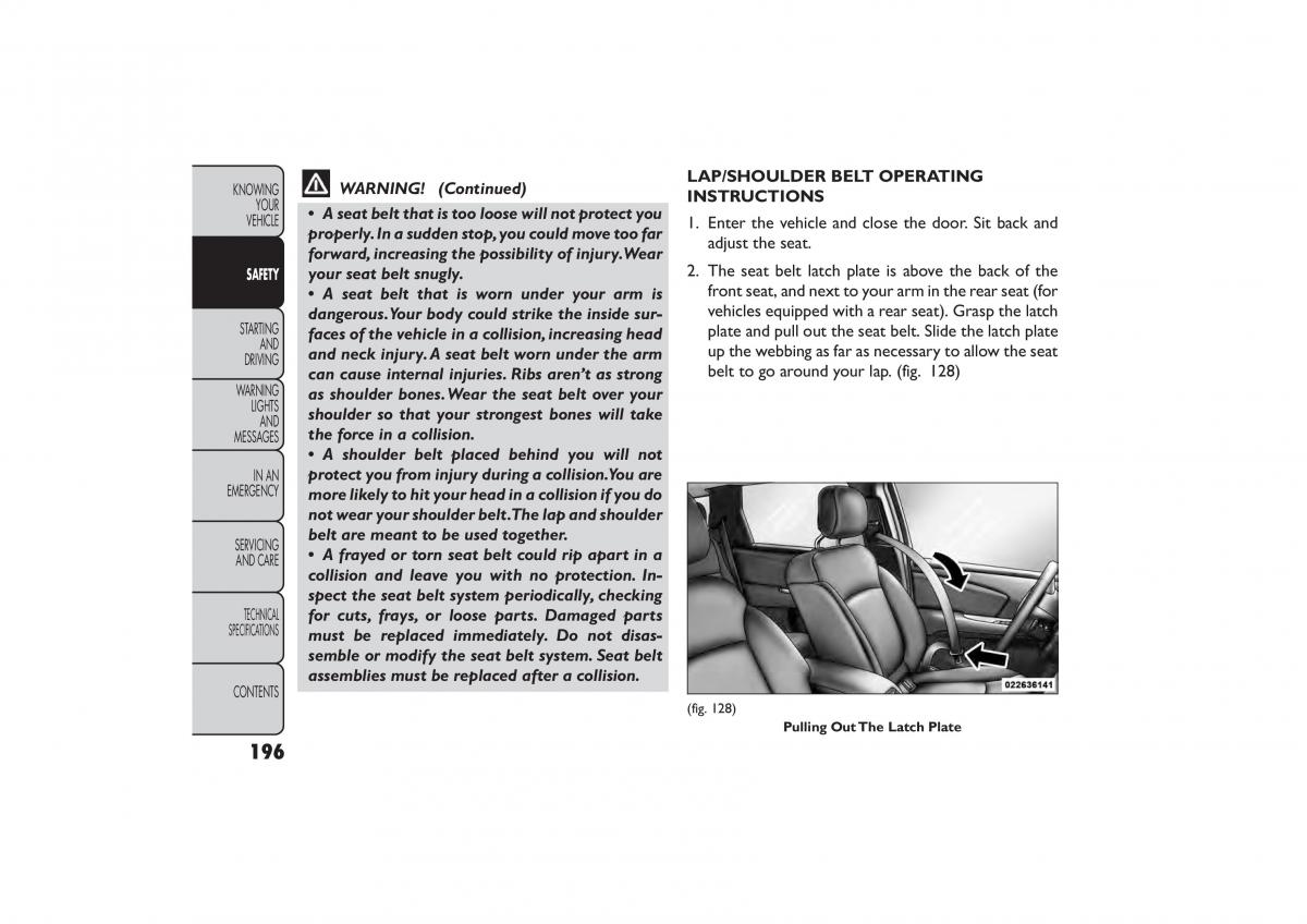 Fiat Freemont owners manual / page 202