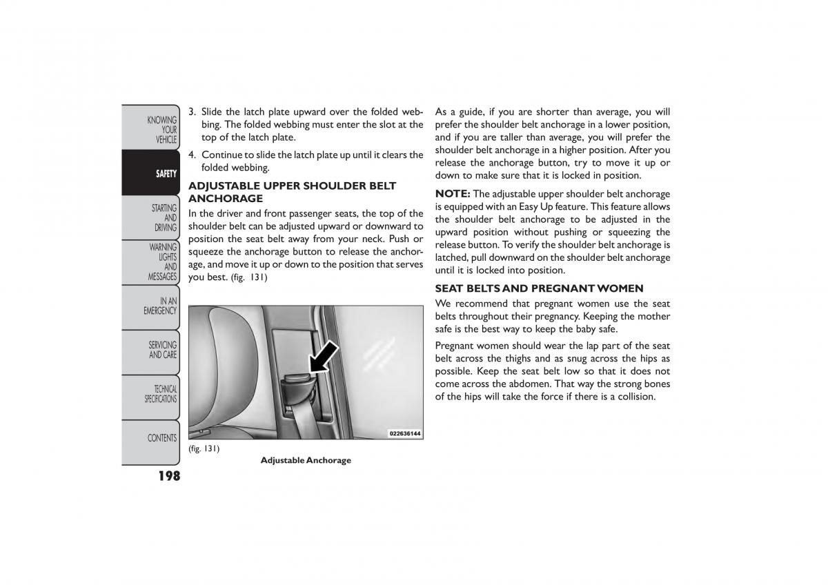 Fiat Freemont owners manual / page 204