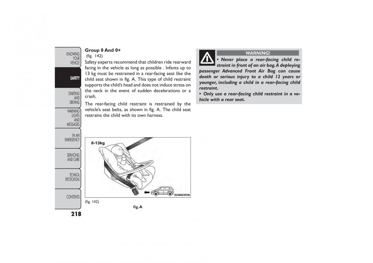 Fiat Freemont owners manual / page 224