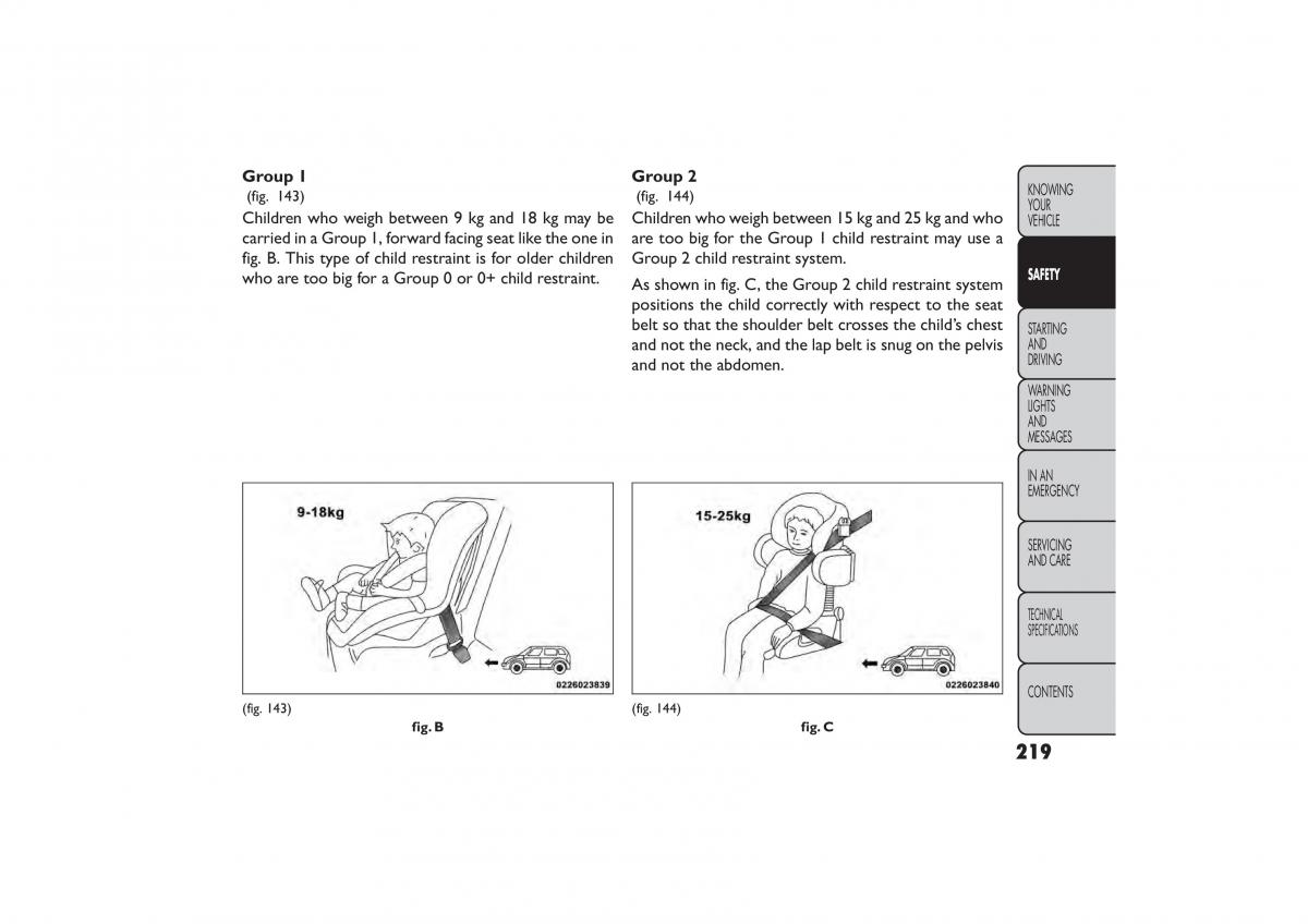 Fiat Freemont owners manual / page 225