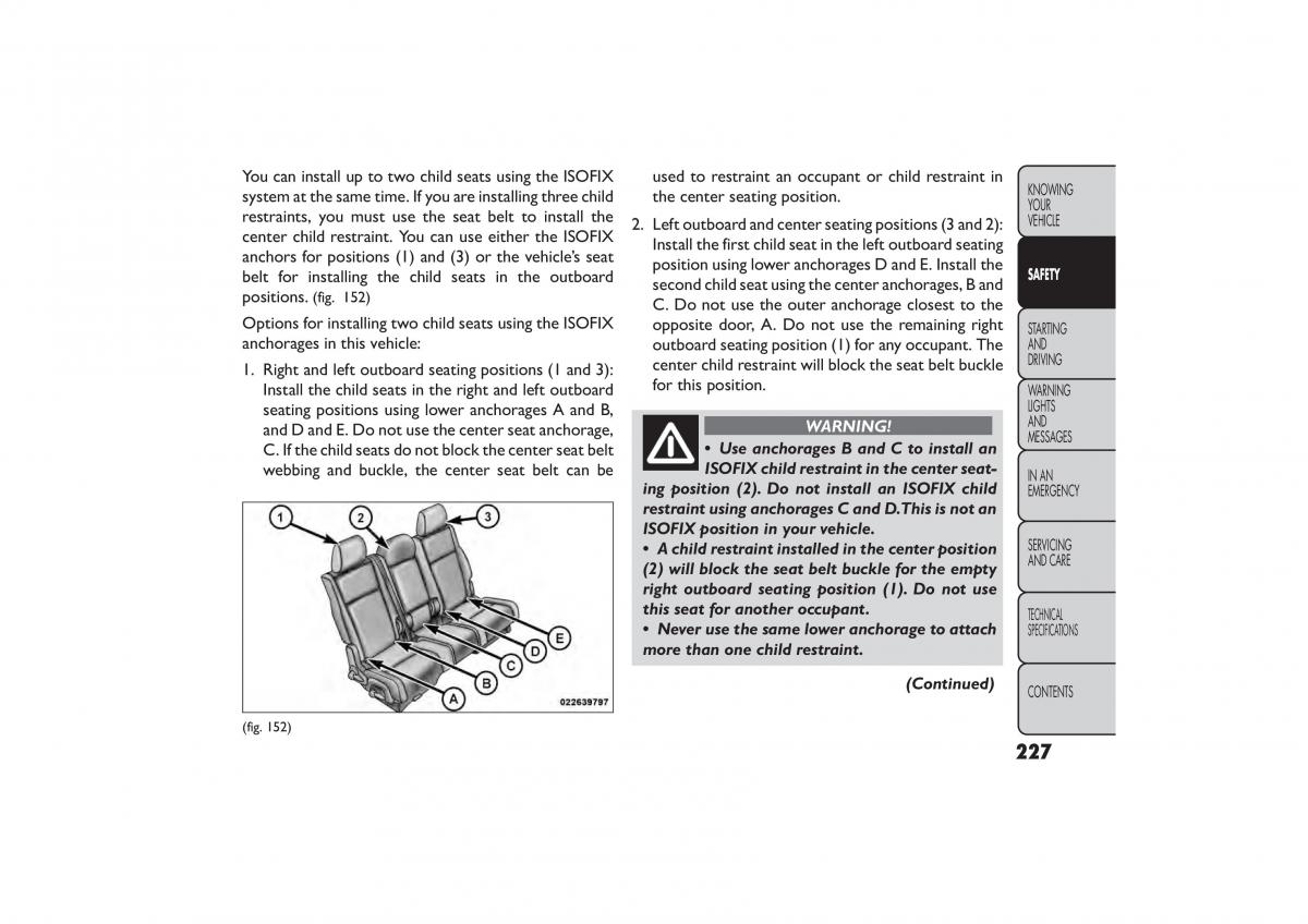 Fiat Freemont owners manual / page 233