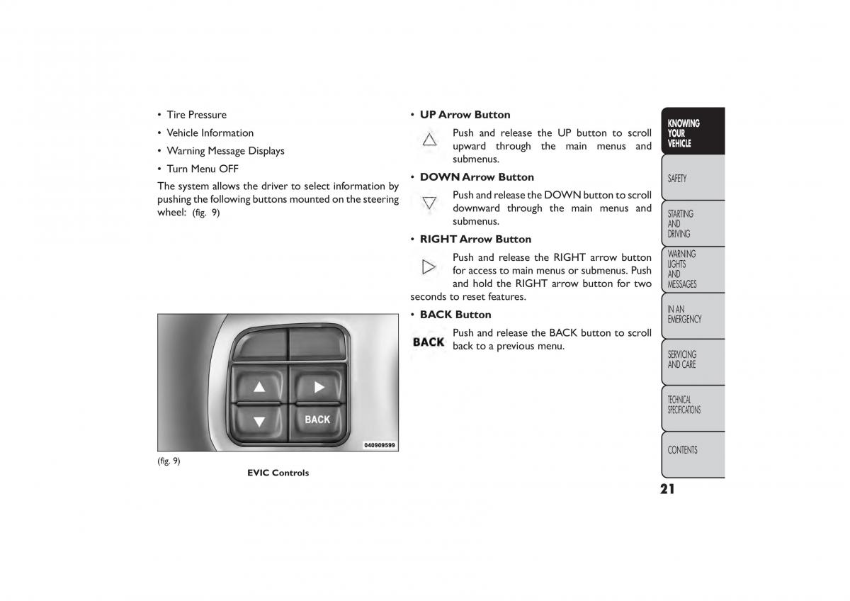 Fiat Freemont owners manual / page 27