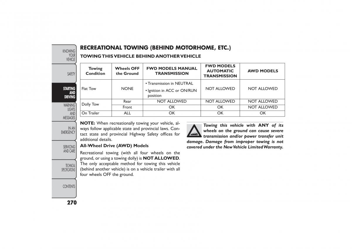 Fiat Freemont owners manual / page 276