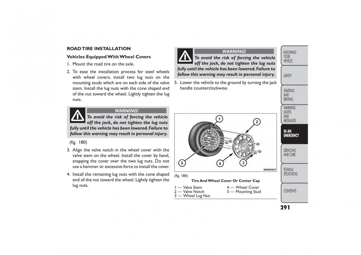 Fiat Freemont owners manual / page 297