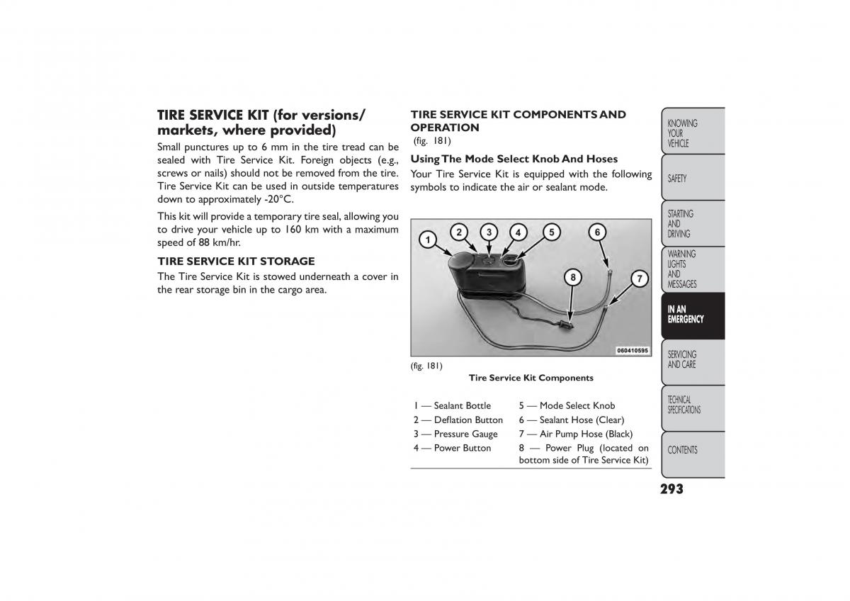 Fiat Freemont owners manual / page 299