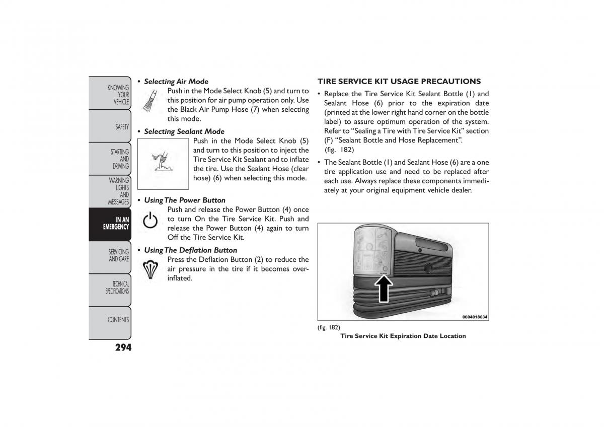 Fiat Freemont owners manual / page 300