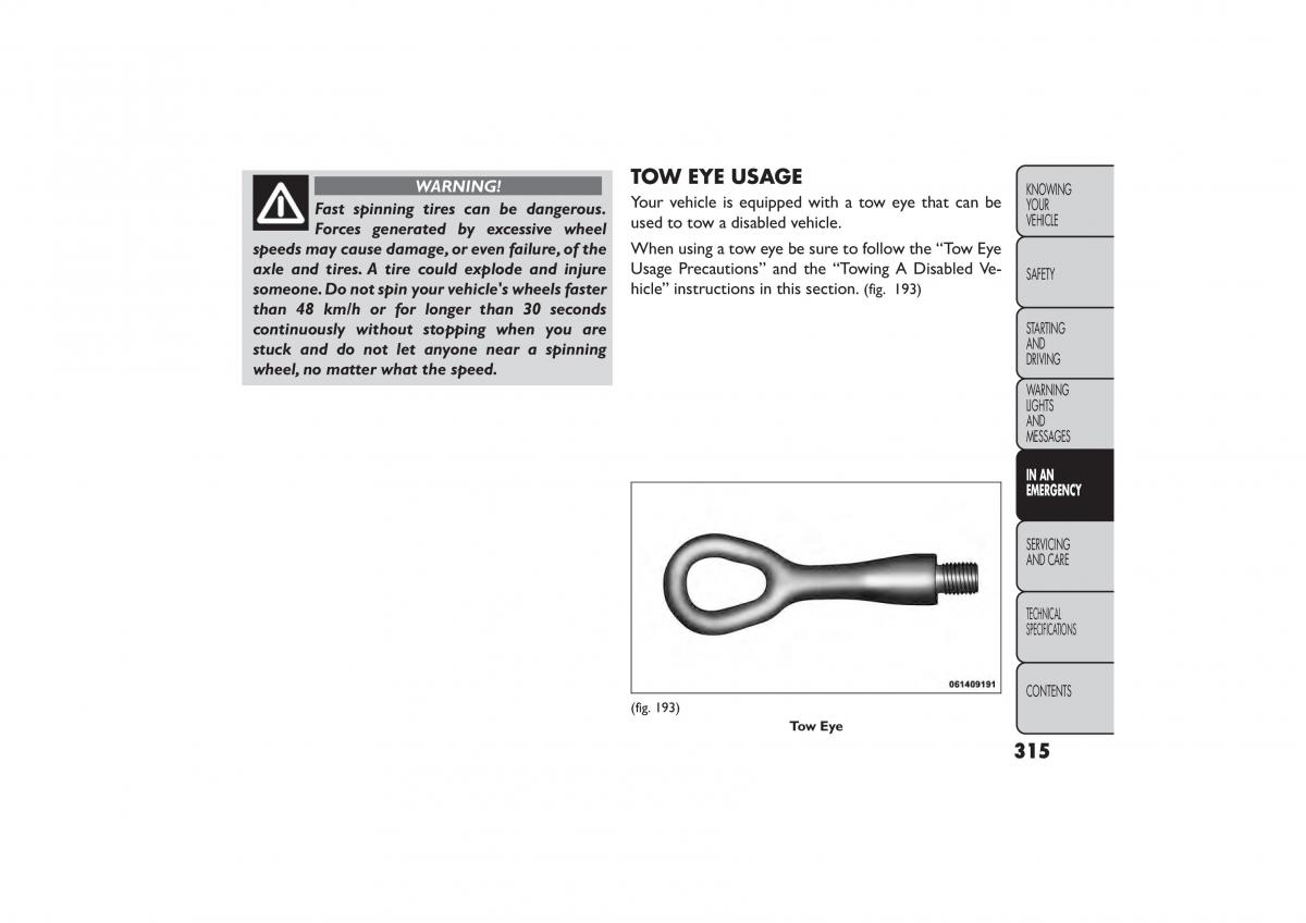 Fiat Freemont owners manual / page 321