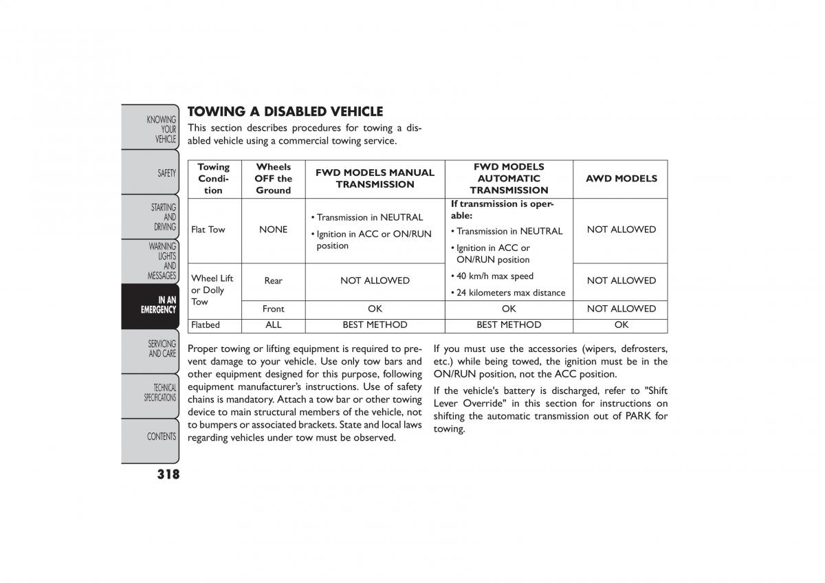 Fiat Freemont owners manual / page 324