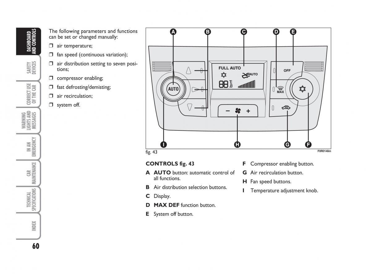 Fiat Linea owners manual / page 61