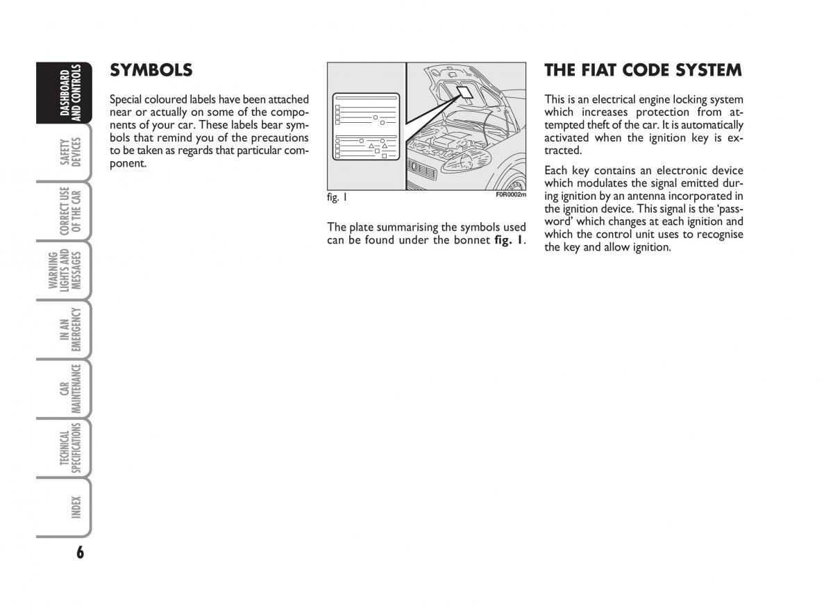 Fiat Linea owners manual / page 7