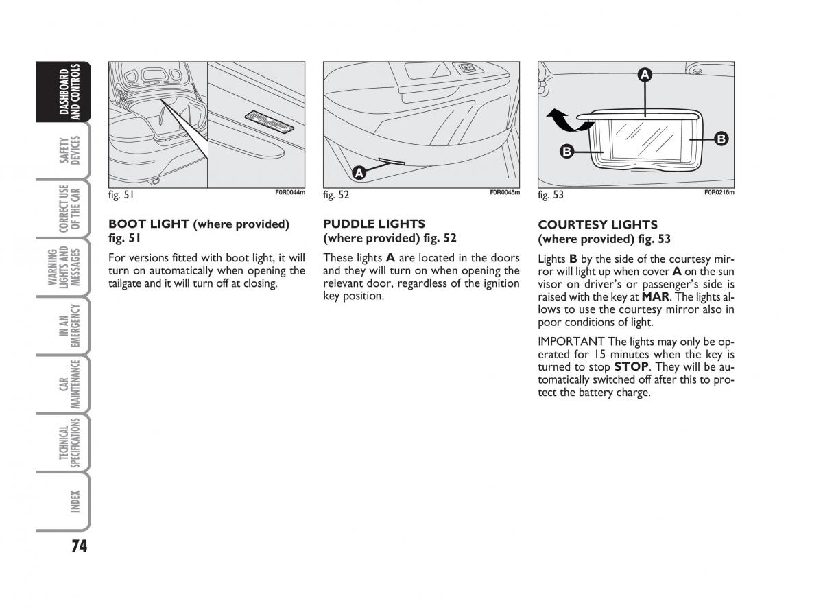 Fiat Linea owners manual / page 75