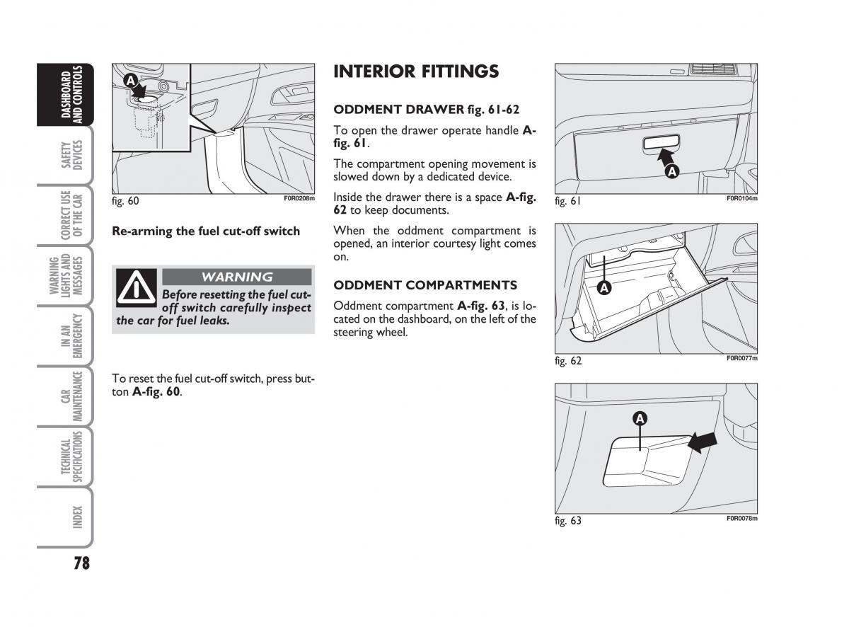 Fiat Linea owners manual / page 79