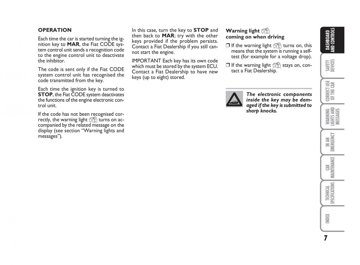 Fiat Linea owners manual / page 8