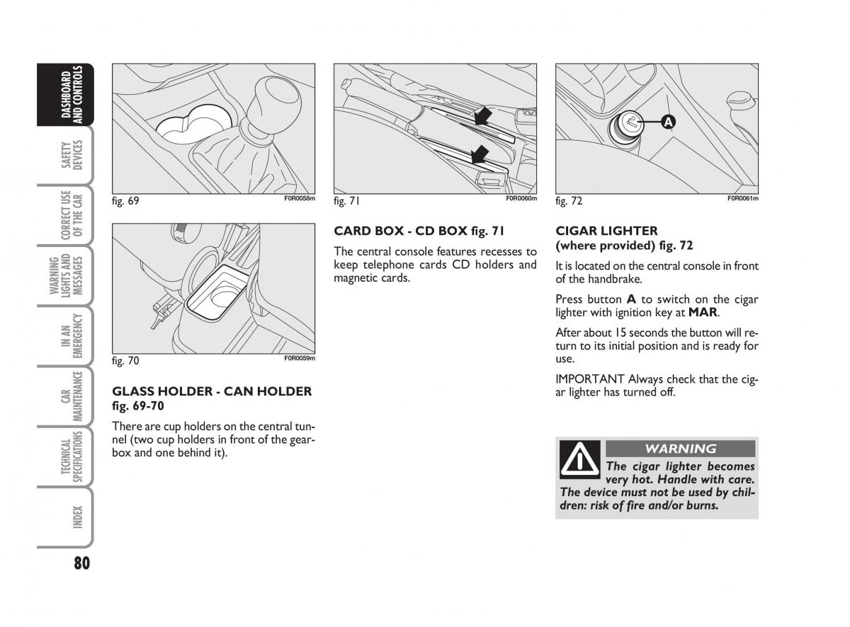 Fiat Linea owners manual / page 81