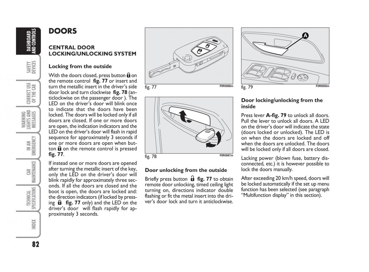 Fiat Linea owners manual / page 83