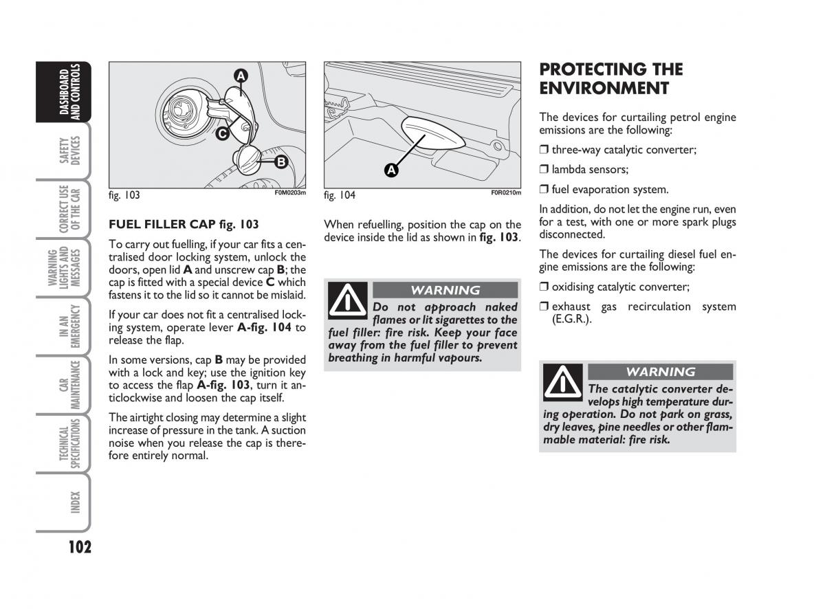 Fiat Linea owners manual / page 103