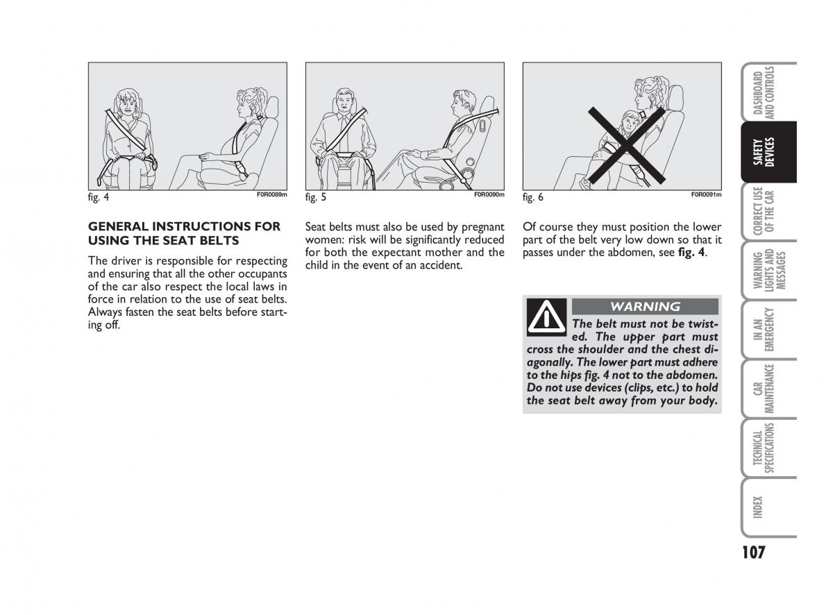 Fiat Linea owners manual / page 108