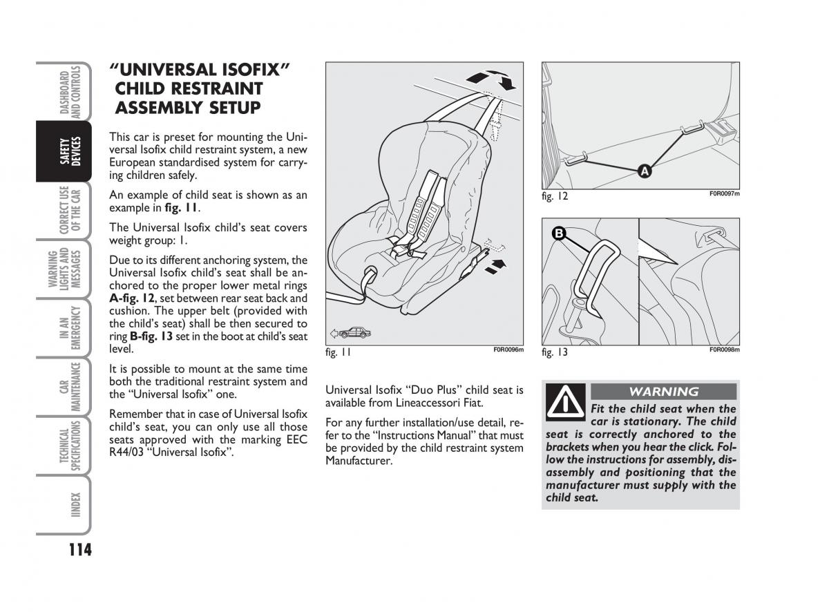 Fiat Linea owners manual / page 115