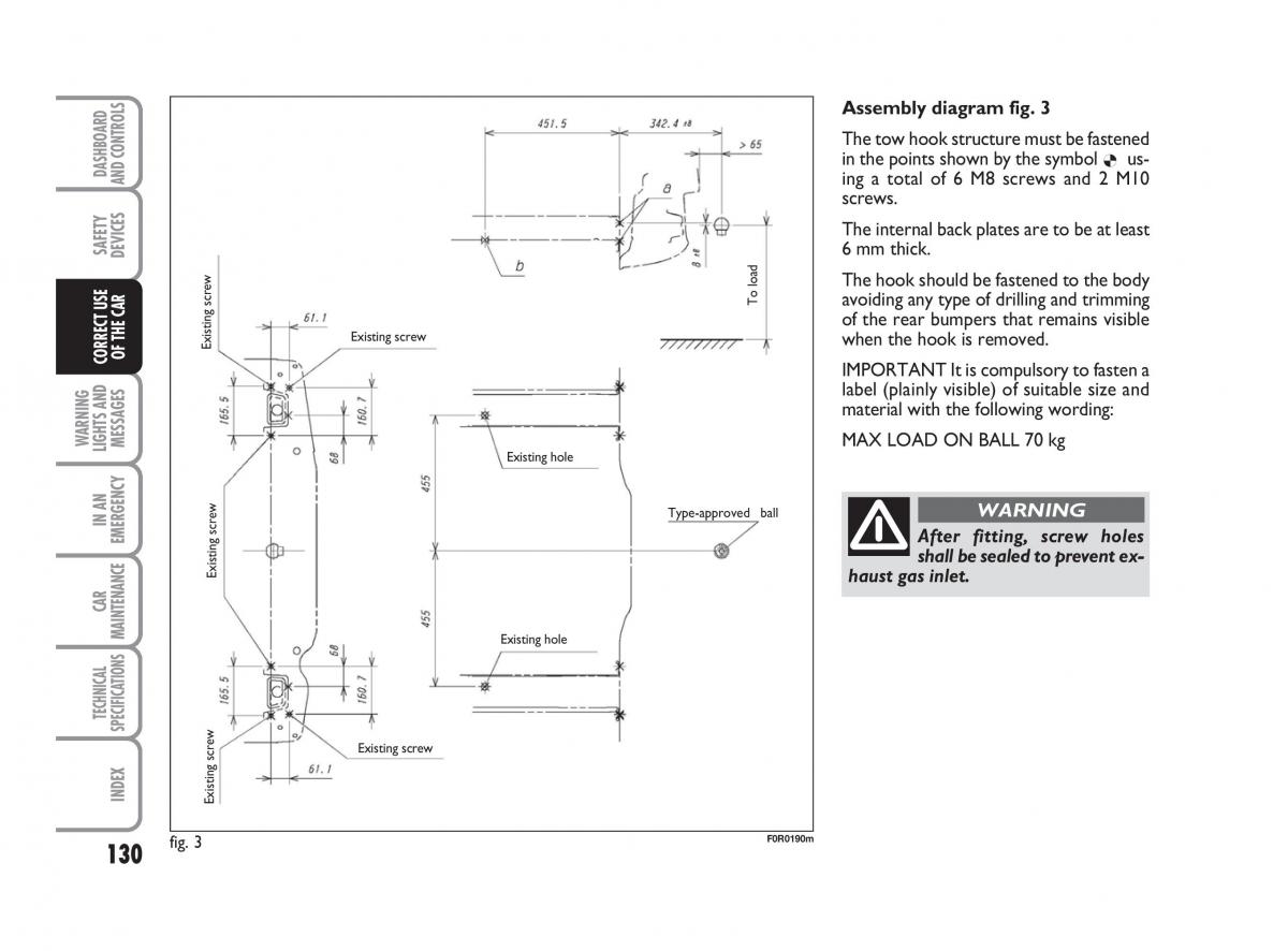 Fiat Linea owners manual / page 131