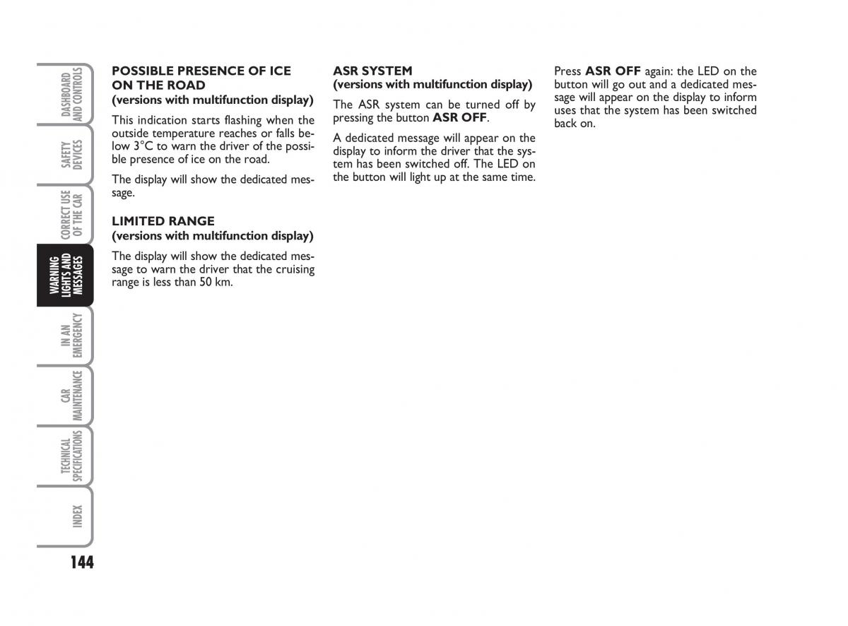 Fiat Linea owners manual / page 145