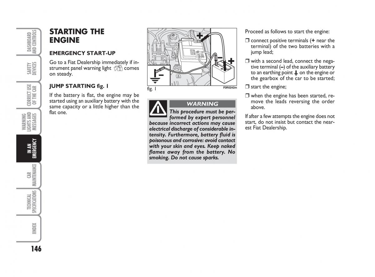 Fiat Linea owners manual / page 147