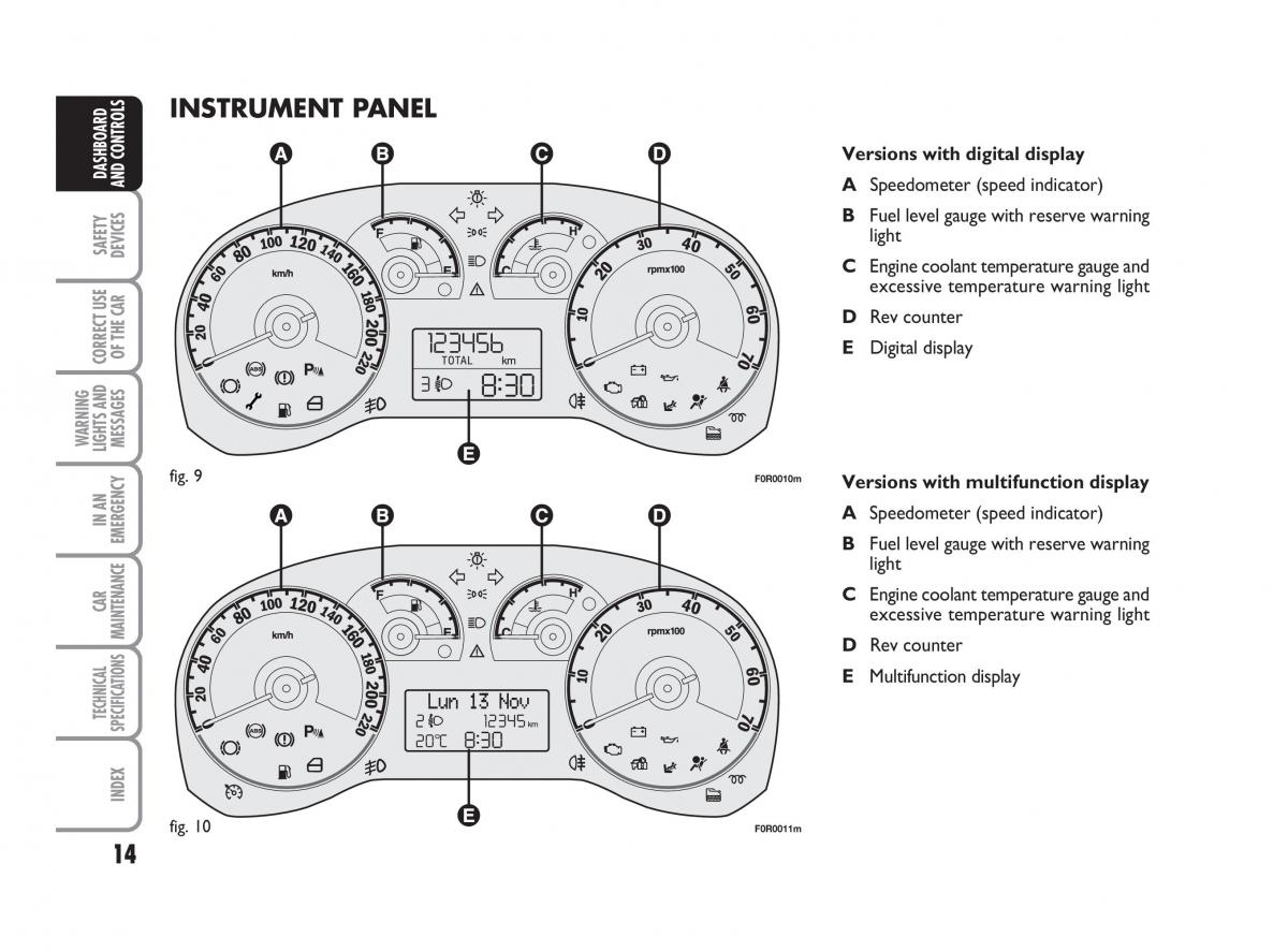 Fiat Linea owners manual / page 15