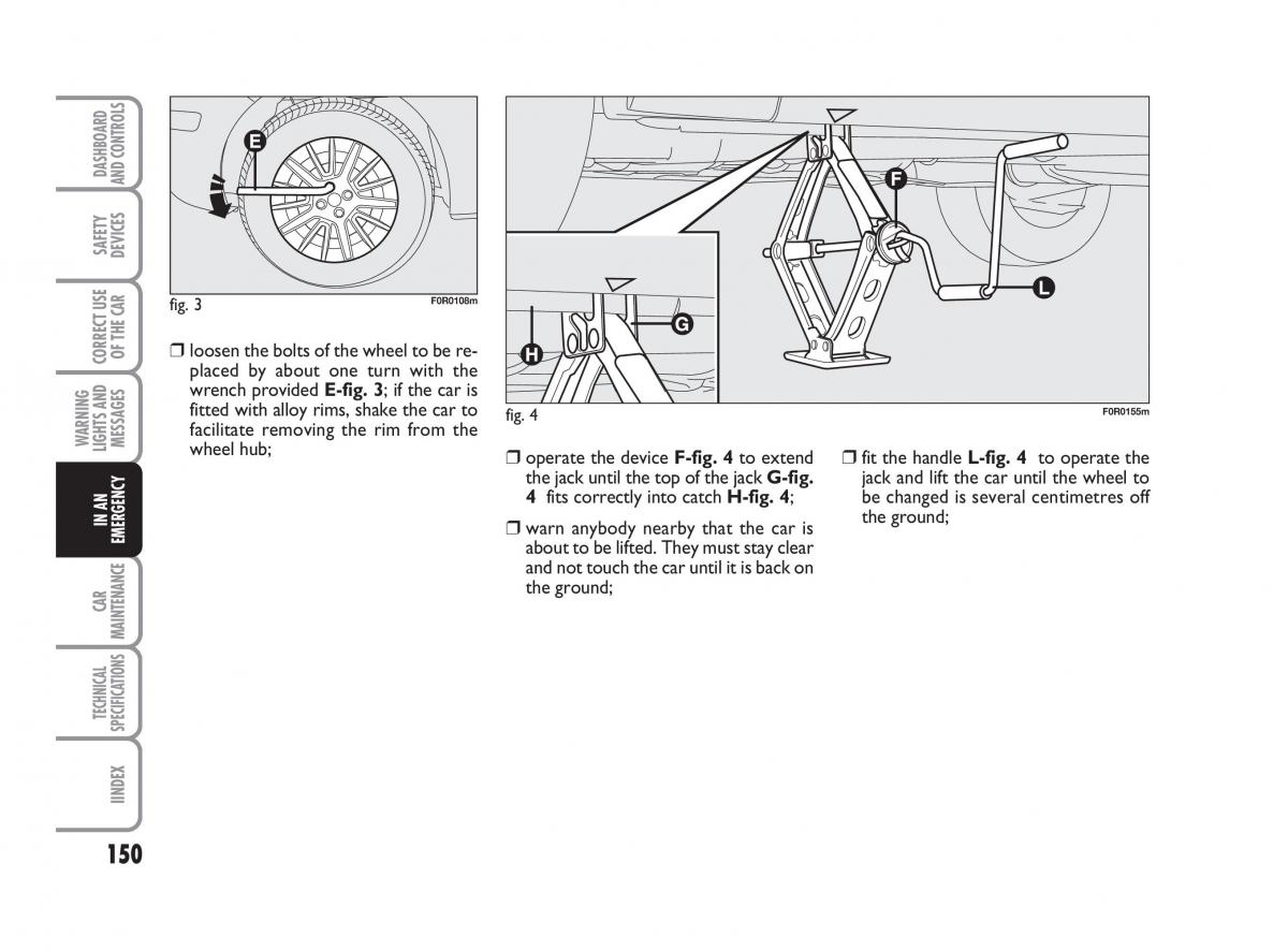 Fiat Linea owners manual / page 151