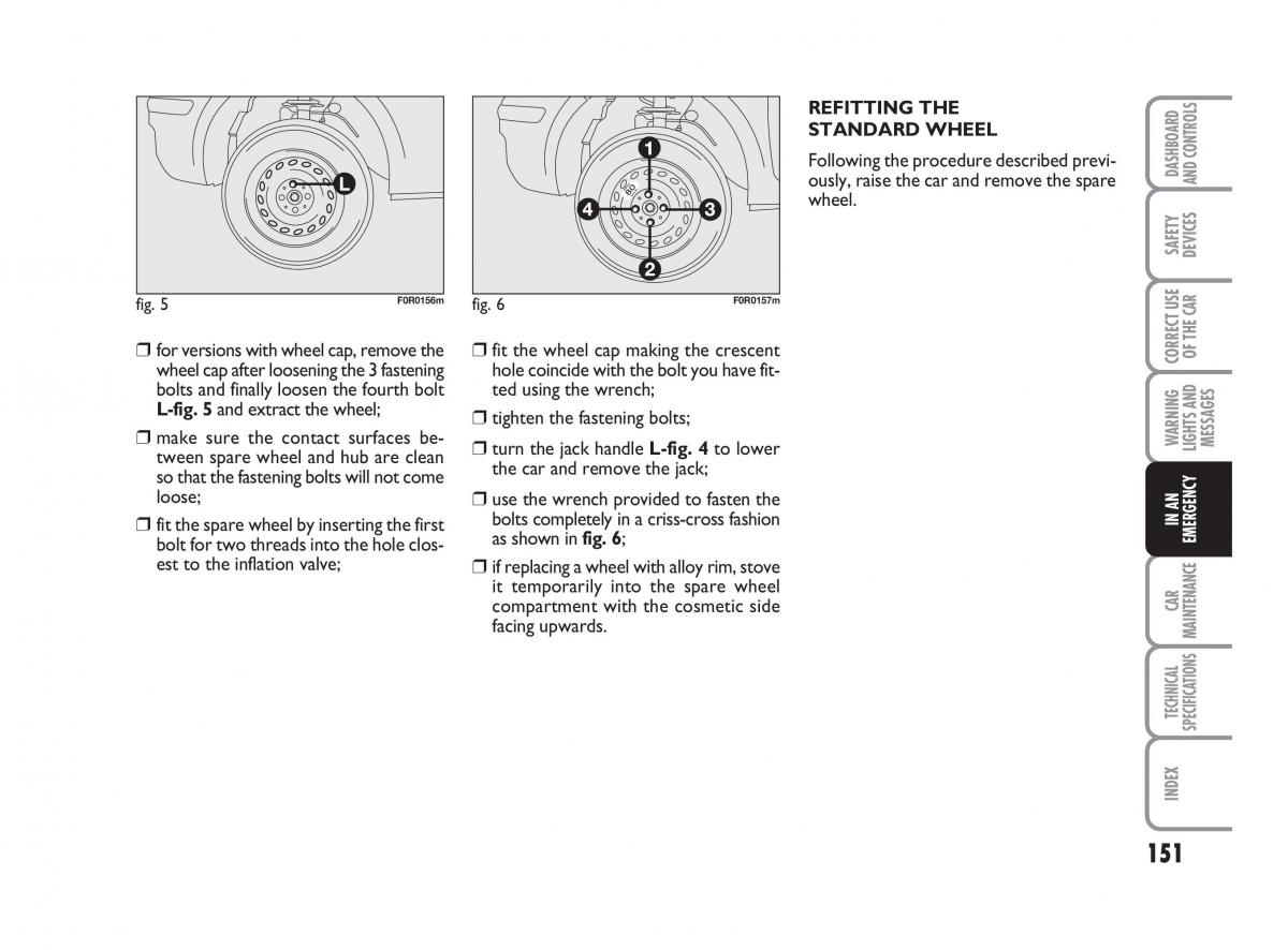 Fiat Linea owners manual / page 152