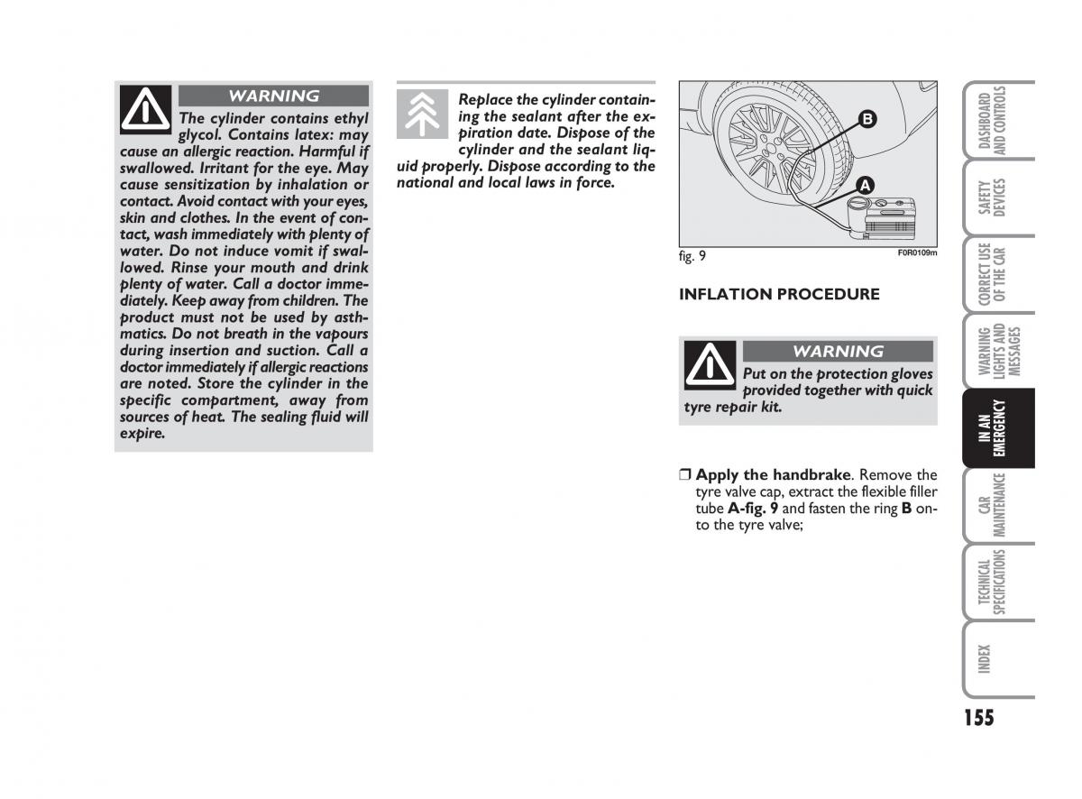 Fiat Linea owners manual / page 156