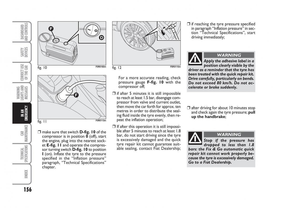 Fiat Linea owners manual / page 157