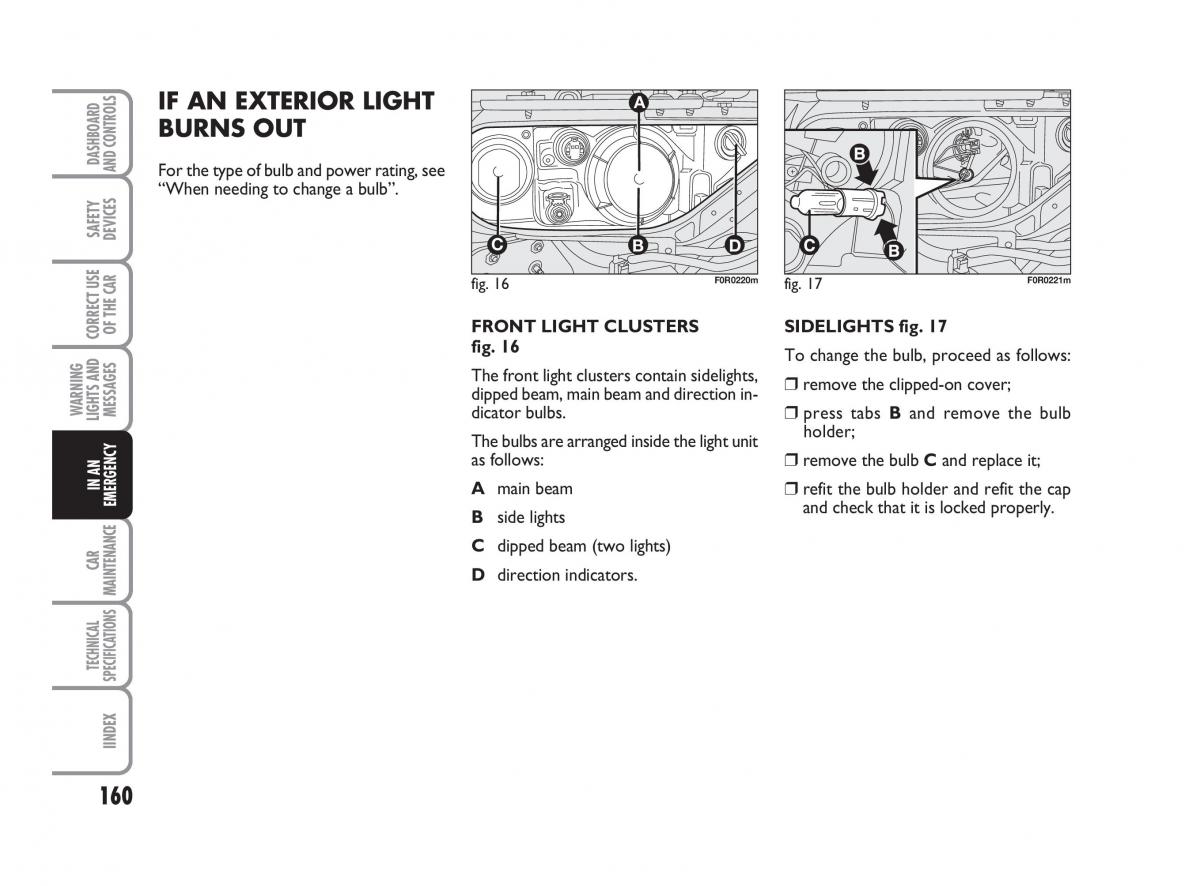 Fiat Linea owners manual / page 161