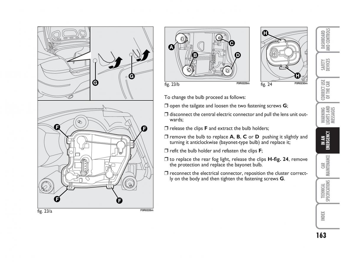 Fiat Linea owners manual / page 164