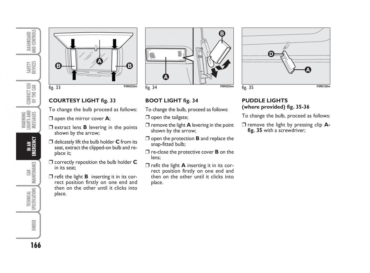 Fiat Linea owners manual / page 167