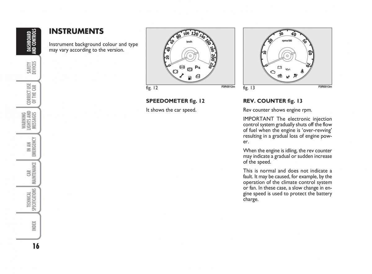 Fiat Linea owners manual / page 17