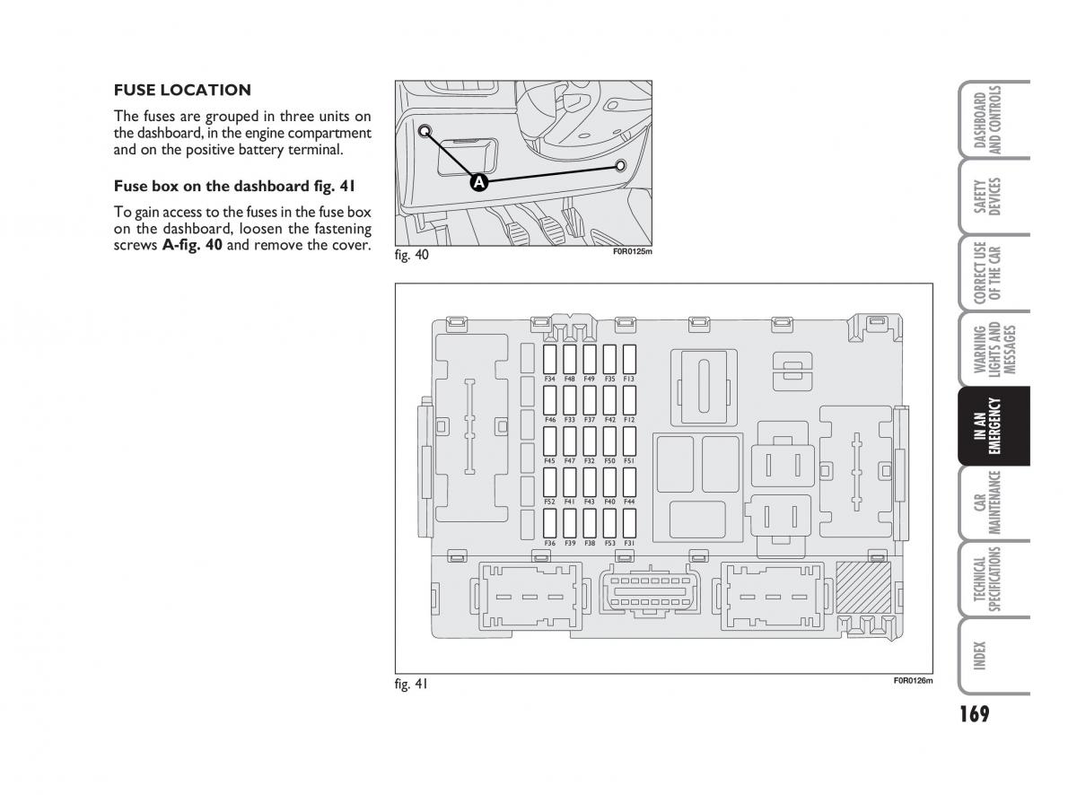 Fiat Linea owners manual / page 170