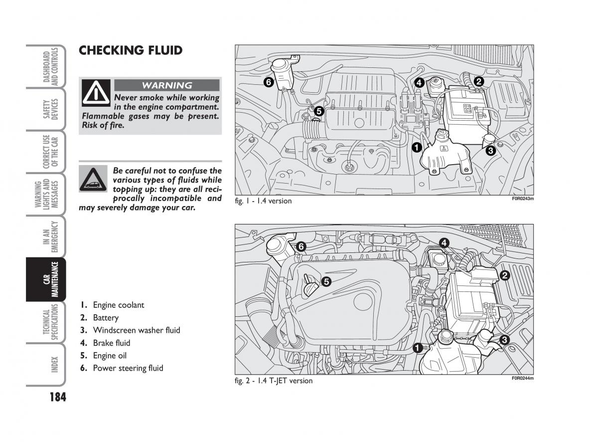 Fiat Linea owners manual / page 185